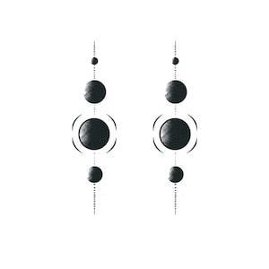 Full Moon Phases - Moon Geometry Temporary Tattoo / Geometric Tattoo / Moon Phases Tattoo / Fake Tattoo / Dark Side Moon Tattoo / Full Moon