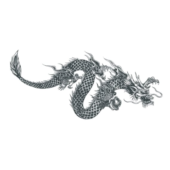 Oriental Dragon - Dragon Temporary Tattoo / Chinese Dragon Tattoo / Chinese Zodiac Tattoo / Jade Dragon Tattoo / Asian Dragon Tattoo / Snake