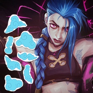 Jinx Temporary Tattoos FULL Set - Jinx Tattoos / Jinx Clouds Tattoos / Jinx Temporary Tattoos / Jinx Cosplay / Jinx Halloween Costume