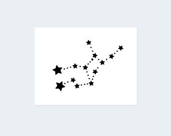 Virgo Constellation Tattoo (Set of 2) - Virgo Constellation Temporary Tattoo / Virgo Star Constellation Tattoo / Virgo Sign / Virgo Symbol