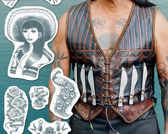 D Trejo Temporary Tattoo FULL SET - Villain Costume Inspired Temporary Tattoo / Halloween Costume Cosplay