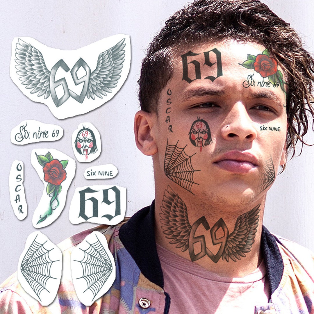 6ix9ine Temporary Tattoo Face Neck Tattoos 6ix9ine pic