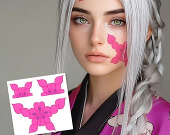 Tatuaje de cara de demonio - Disfraz de cosplay de anime Tatuaje de demonio / Disfraz de Halloween de anime / Cosplay de demonio para mujer Anime / Ideas geniales de disfraces para mujeres