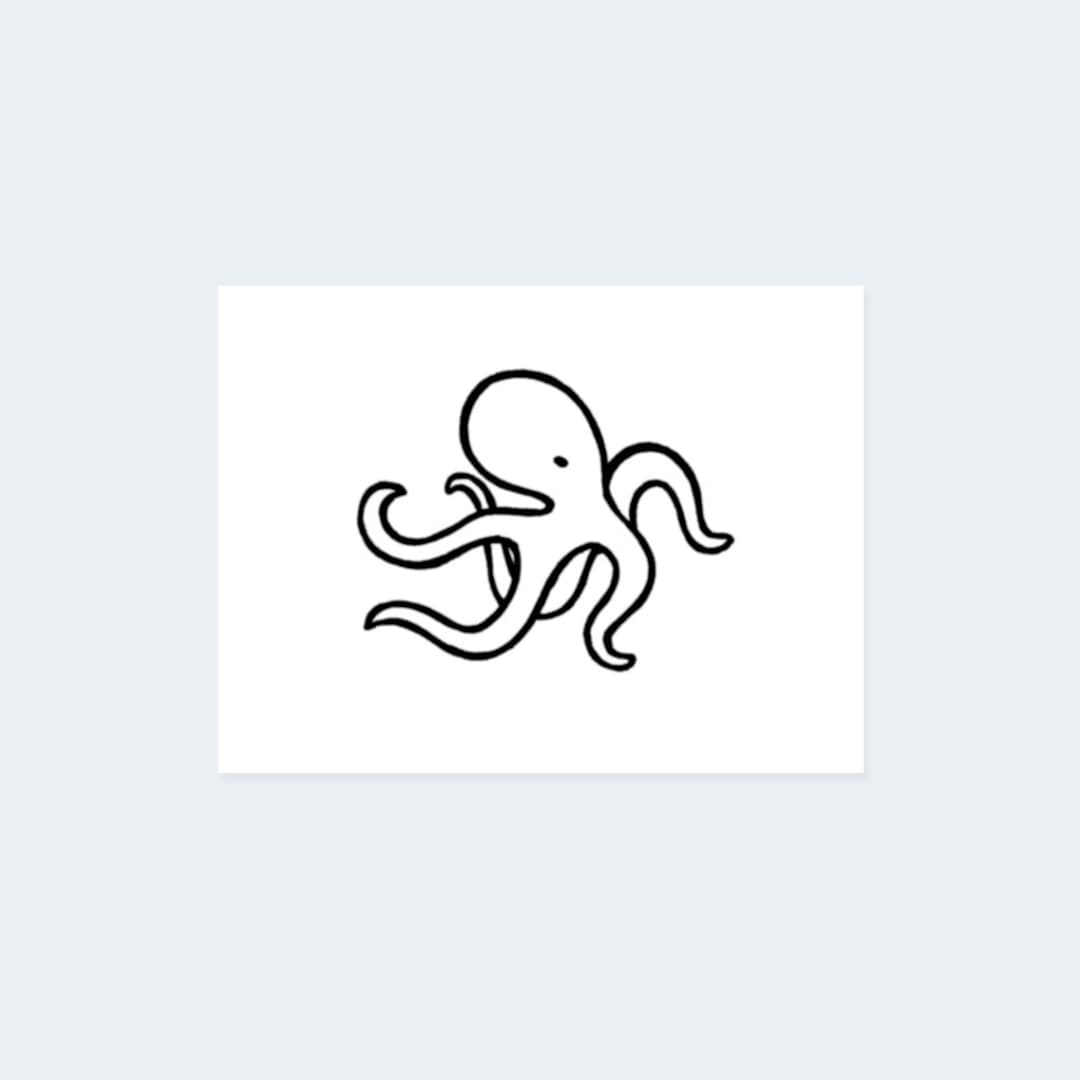 Minimalist Octopus (set of 2) - Octopus Temporary Tattoo / Cute Octopus ...