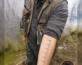 6 Inch Ruler Temporary Tattoo - Fisherman Tattoo Measuring Tape