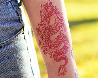 Red Dragon Temporary Tattoo