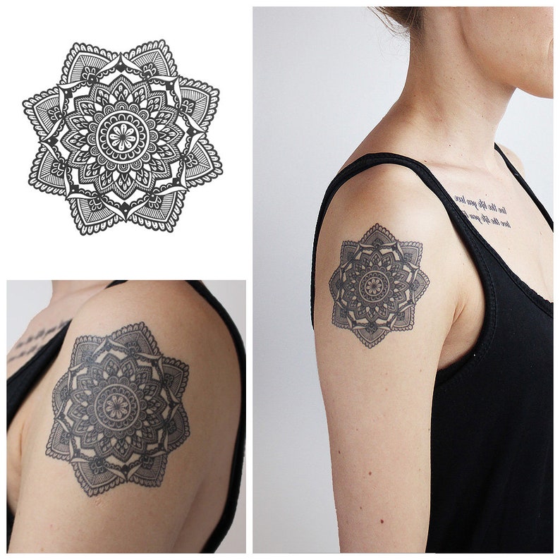 Mandala Temporary Tattoo Ornament Temporary Tattoo / Mandala - Etsy