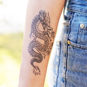 Black Dragon Temporary Tattoo