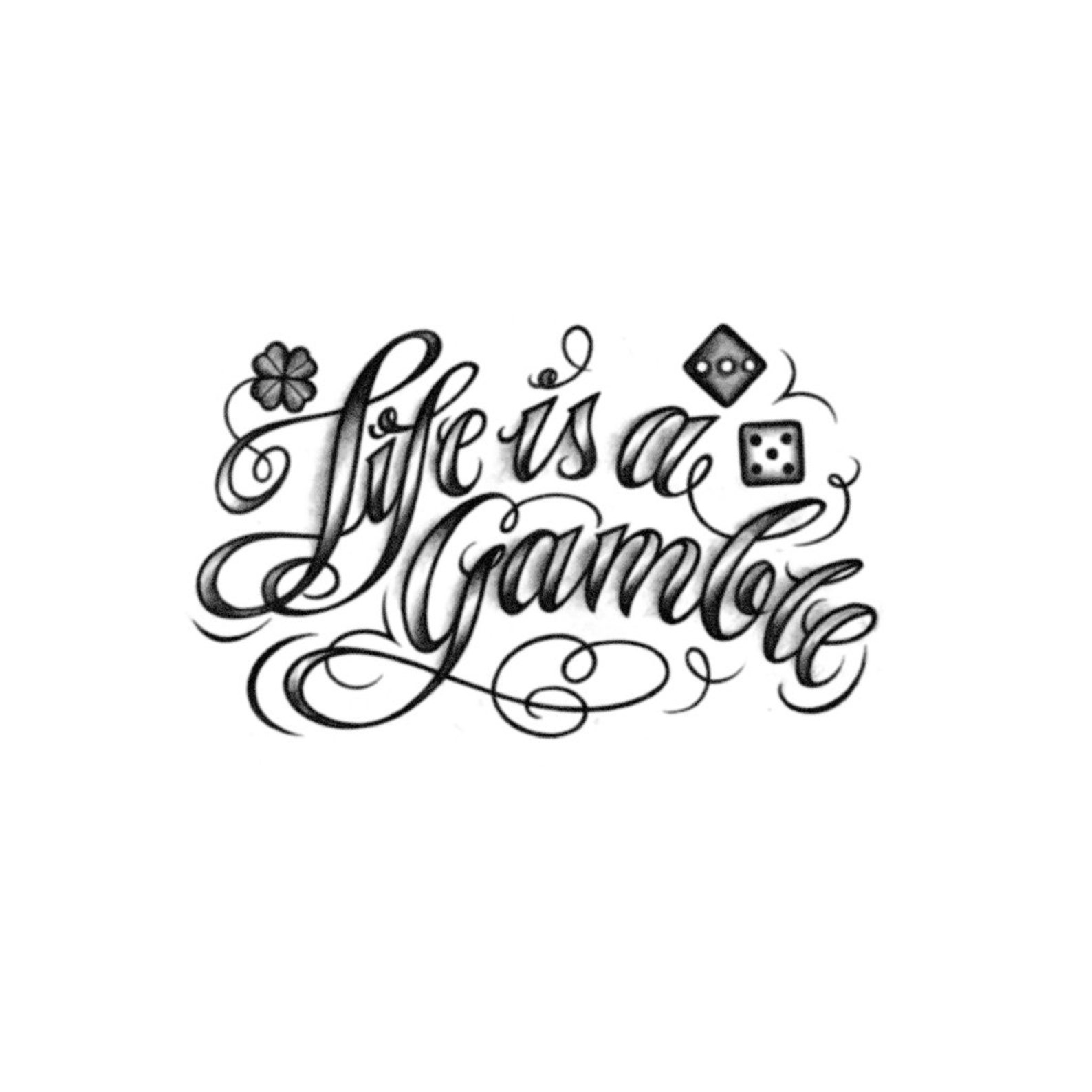 Life is A Gamble - Temporary Tattoo / Life is a Gamble Tattoo / Chicano ...