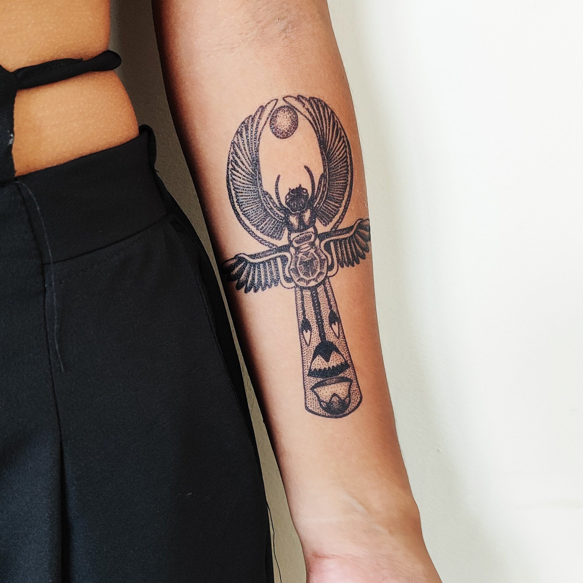 Buy Scarab Ankh Tattoo Ankh Temporary Tattoo / Scarab Tattoo / Online in India - Etsy