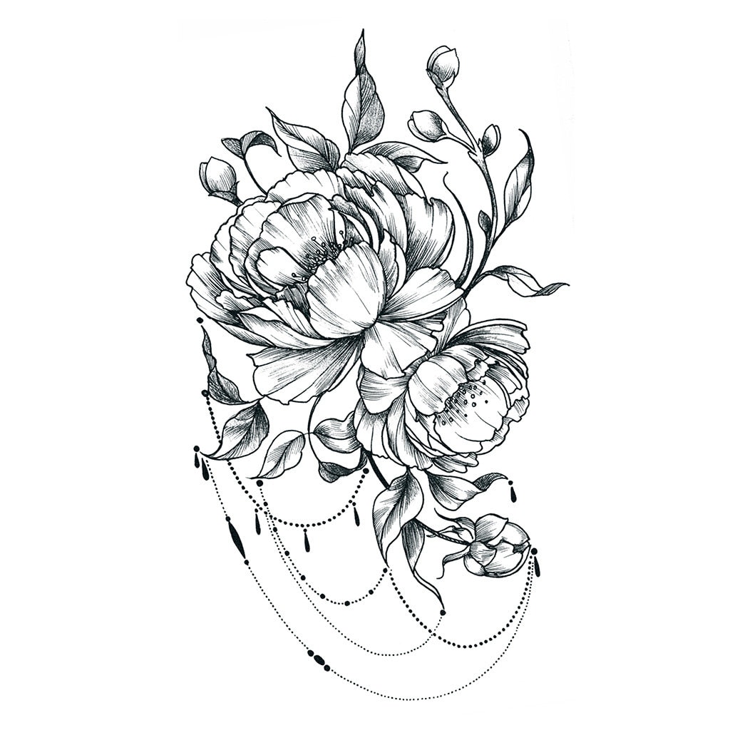 Large Sexy Thigh Tattoo - Floral Temporary Tattoo / Flower Temporary Tattoo  / Large Floral Tattoo / Sexy Tattoo / Festival Tattoo / Peonies - Etsy 日本, image size:1024x1024