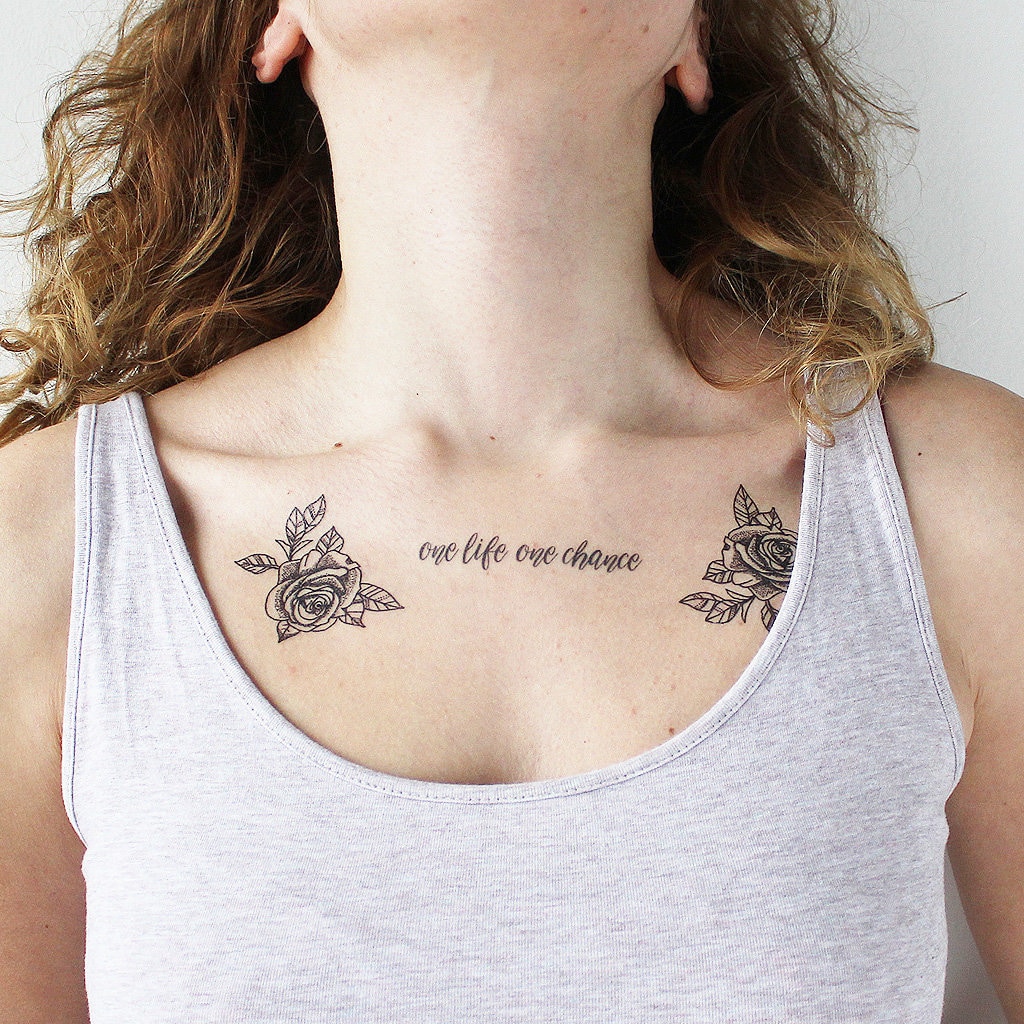 One Life One Chance set of 2 Temporary Tattoo / Quote - Etsy Sweden One Life One Chance set of 2 Temporary Tattoo / Quote - Etsy Sweden