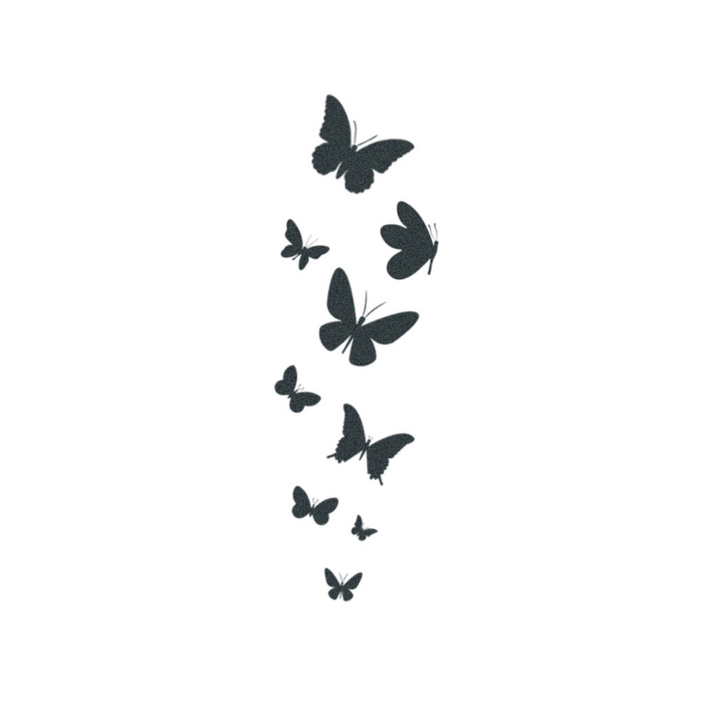 Butterflies Temporary Tattoo Flying Butterflies Tattoo / Etsy