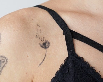 Small Dandelions (Set of 2) - Dandelion Temporary Tattoo / Innocence Tattoo / Feminine Tattoo / Dainty Tattoo / Dandelion Tattoo Design