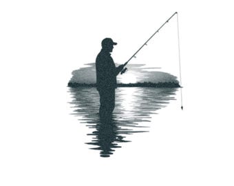 Fisherman Tattoo - Gone Fishing Temporary Tattoo / Realistic Fishing Tattoo / Tattoos for Fishermen / Lake Fishing / Fly Fishing Tattoo