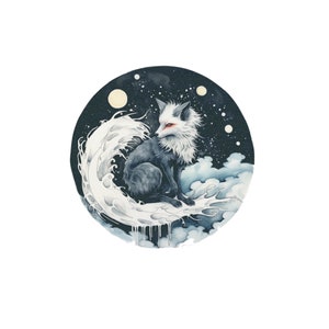 Moon Fox Tattoo - Temporary Tattoo / Fox Temporary Tattoo / Whimsical Fox Tattoo / Animal Tattoo / Watercolor Fox Tattoo / Fox Moonlight