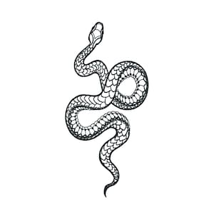 Large Snake Tattoo - Snake Temporary Tattoo / Blackwork Snake Tattoo / Serpent Tattoo / Large Snake Tattoo / Big Snake Tattoo / Snake Tat