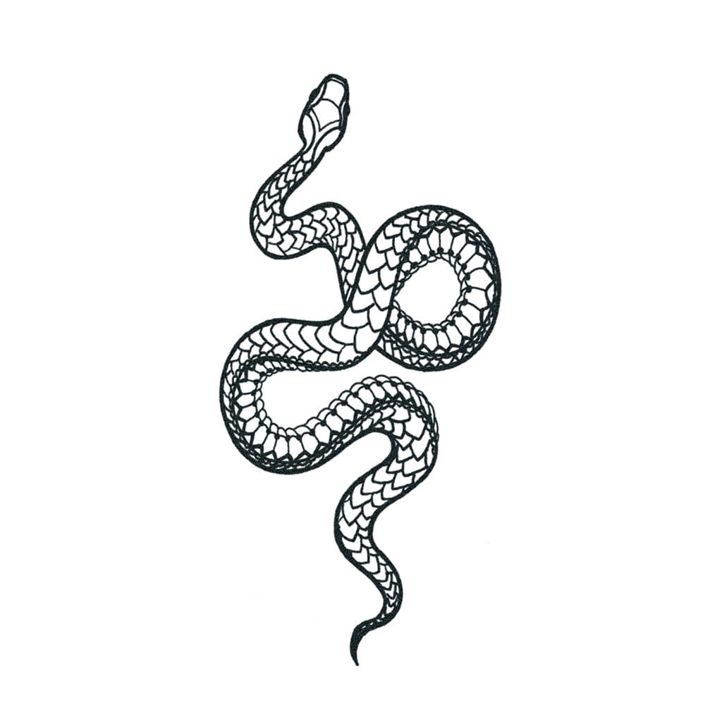Tatuaje de serpiente grande tatuaje temporal de serpiente / - Etsy España