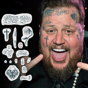 Jelly Roll Temporary Tattoos FULL Face Set - Jelly Roll Face Tattoos / Jelly Roll Tattoo / Jelly Roll Tattoos Cosplay / Jelly Roll Halloween