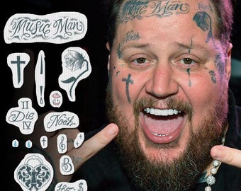 Jelly Roll Temporary Tattoos FULL Face Set - Jelly Roll Face Tattoos / Jelly Roll Tattoo / Jelly Roll Tattoos Cosplay / Jelly Roll Halloween