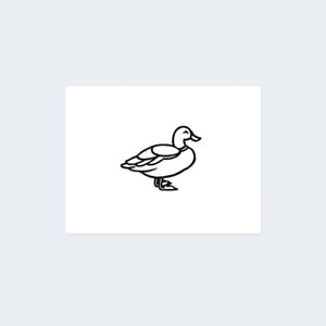 Minimalist Duck (Set of 2) - Duck Temporary Tattoo / Small Duck Tattoo / Minimal Duck Tattoo / Dainty Duck Tattoo / Animal Tattoo / Duck