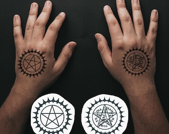 Demon Butler Seal Tattoos (Set of 2) - Seba Cosplay Hand Temporary Tattoos / Contract Seal Hand Temporary Tattoos / Halloween Costume