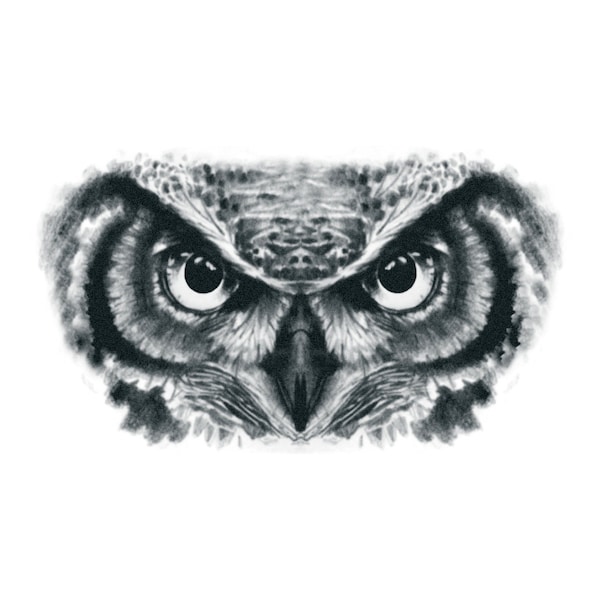 Owl Neck Tattoo - Owl Temporary Tattoo / Owl Eyes Temporary Tattoo / Owl Realistic Tattoo / Owl Tattoo For Neck / Animal Tattoo / Owl
