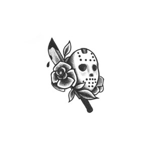 Jason Tattoo - Blackwork Tattoo / Jason Friday 13th Tattoo / Horror Tattoo / Friday 13th Tattoo / Movie Tattoo / Jason Voorhees / Jason Mask