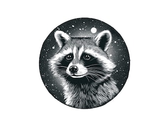 Raccoon - Temporary Tattoo / Raccoon Tattoo / Animal Tattoo / Cute Raccoon Tattoo / Realistic Tattoo / Circular Tattoo / Raccoon Tat