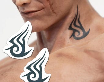 Bryan Neck Tattoo (Set of 2) - Bryan Neck Temporary Tattoo / Halloween Costume Cosplay Convention Tattoo