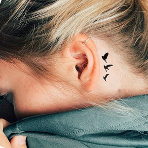 Buy Flying Birds set of 2 Behind the Ear Tattoo  Flying Birds Online in  India  Etsy