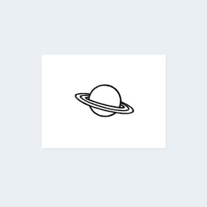 Minimalist Planet (Set of 2) - Planet Temporary Tattoo / Saturn Temporary Tattoo / Celestial Body Tattoo / Small Planet Tattoo / Space