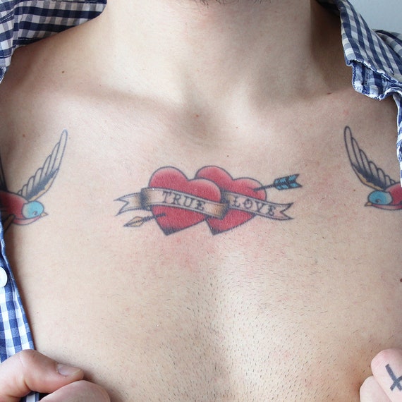 Wahre Liebe Temporare Tattoo Realistische Temporare Tattoo Etsy