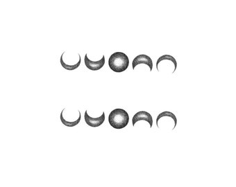 Buy Small Moon Phases set of 2 Moon Phases Temporary Tattoo / Online in  India - Etsy