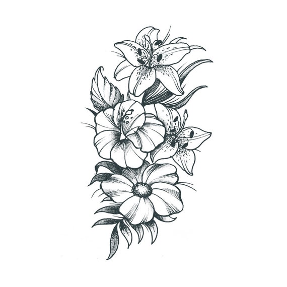 Tiger lily tattoo - Etsy 日本