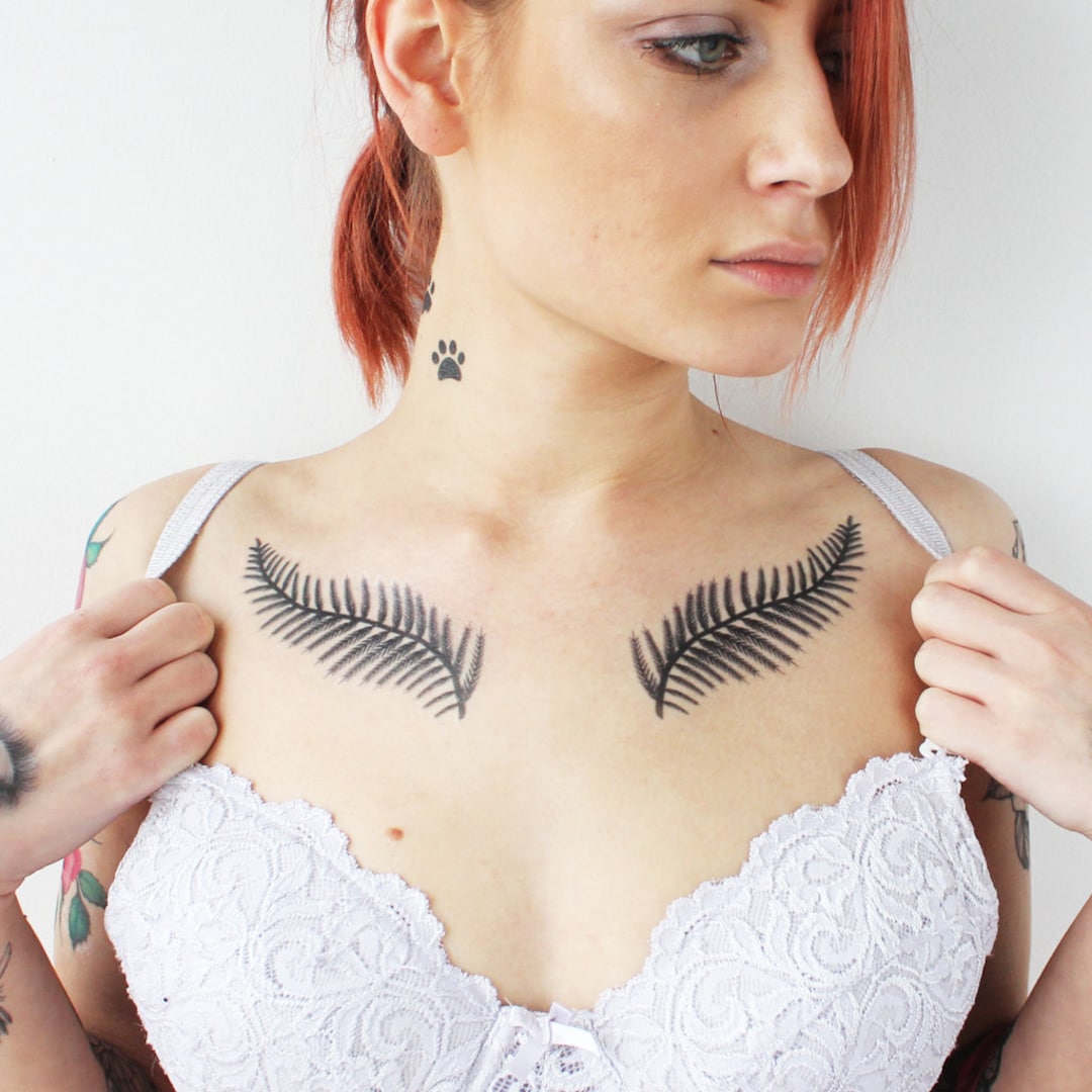 Fern Tattoo set of 2 Fern Temporary Tattoo / Kiwi Fern - Etsy Fern Tattoo set of 2 Fern Temporary Tattoo / Kiwi Fern - Etsy
