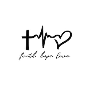 Faith, Hope & Love - Temporary Tattoo / Faith Hope Love Temporary Tattoo / Christian Tattoo / Faith Hope Love Symbol Tattoo/Religious Tattoo