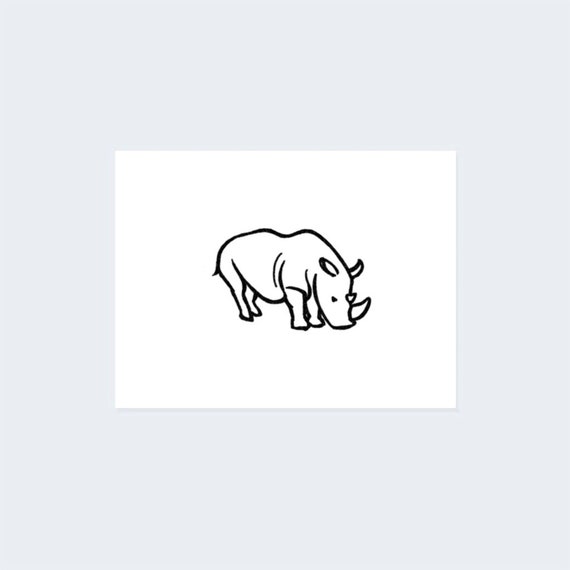 Minimalist Rhino set of 2 Rhino Temporary Tattoo / Rhino - Etsy UK