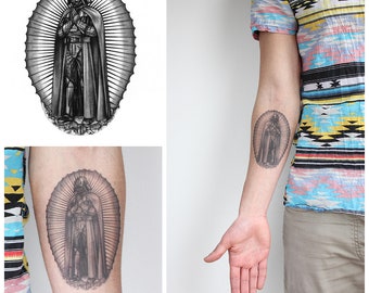 Vader of Guadalupe - Temporary Tattoo / Realistic Temporary Tattoo / Star Wars Temporary Tattoo / Darth Vader Tattoo /Vader Temporary Tattoo