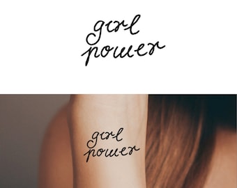 Girl Power (Set of 2) - Girl Power Tattoo / Girl Power Symbol Tattoo / Feminist Tattoo / GRL PWR Tattoo / Empowerment Tattoo / Women Rights