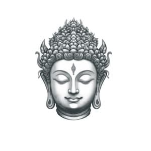 仏陀のタトゥー - 仏陀の一時的なタトゥー / 仏陀の頭のタトゥー / 宗教的なタトゥー / 仏教のタトゥー / 涅槃のタトゥー / 仏教のタトゥー