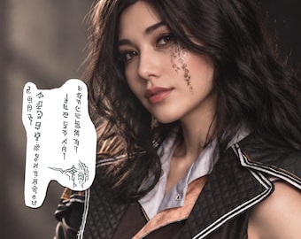 Lune Temporary Tattoo - Video Game Face Tattoo Character Cosplay Tattoo / Halloween Costume Lune / Operation 33 Tattoo Inspired Costume