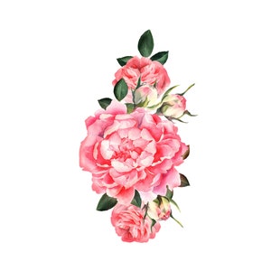 Floral Vintage Rose Watercolor Tattoo Rose Watercolor Tattoo - Etsy