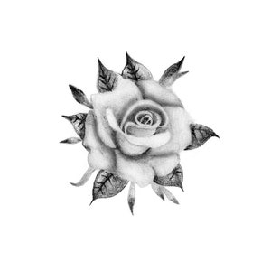 Elegant Rose - Temporary Tattoo / Realistic Rose Tattoo / Rose Temporary Tattoo / Black Rose Tattoo / Floral Temporary Tattoo / B&W Rose