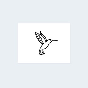 Minimalist Hummingbird (Set of 2) - Hummingbird Temporary Tattoo / Bird Tattoo / Aves Tattoo / Minimalist Temporary Tattoo / Cute Tattoo