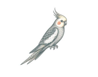 Cockatiel Temporary Tattoo - Realistic Cockatiel Bird Temporary Tattoo