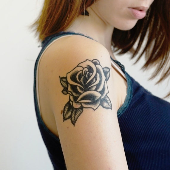 traditional rose sleeve tattoo