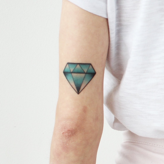 Bleu Violet Diamants Tatouage Temporaire Diamant Bleu Violet Diamant Tatouage Temporaire Diamant Tatouage Hipster Tatouage Festival De