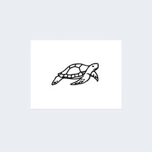 Tatuaje de tortuga minimalista (conjunto de 2) - Tatuaje temporal de tortuga minimalista / Tatuaje temporal de tortuga / Tatuaje de tortuga marina / Tatuaje de animal