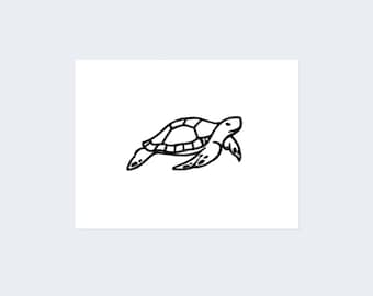 Tatouage de tortue minimaliste (Ensemble de 2) - Tatouage temporaire de tortue minimaliste / Tatouage temporaire de tortue / Tatouage de tortue de mer / Tatouage d’animal
